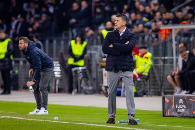 STURM GRAZ - CRVENA ZVEZDA Head coach of Crvena Zvezda Vladan Milojevic during the league phase of UEFA Europa league football match between SK Sturm Graz and FK Crvena Zvezda Belgrade. Graz, Austria, December 11, 2025. Photo by Branislav Racko Copyright: xx 080A3405
