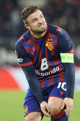 FC Basel Aston Villa Xherdan Shaqiri FC Basel 11 12 2025 Stadion St Jakob Park Basel, SWITZERLAND, Season 2025 2026 Men Football UEFA Europa League FC Basel Aston Villa Xherdan Shaqiri FC Basel