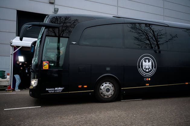 Handball, Womens World Championship, semi-final France Germany Team bus Germany Rotterdam Ahoy Netherlands