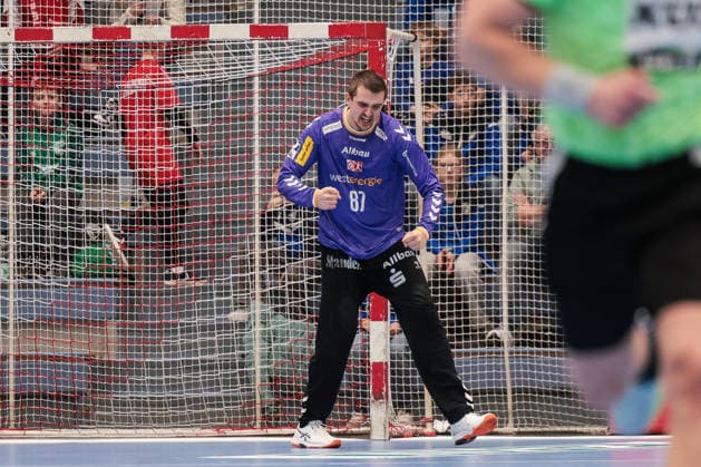 12 12 2025, Handball, Season 2025 2026, 2 Handball Bundesliga, 15 Matchday, TuSEM Essen TuS N Lübbecke, zu87 jubelt, Essen Am Hallo NRW Germany xRHR PHOTO DEx Copyright: DennisxEwert RHR-FOTOx RHR-FOTO DE