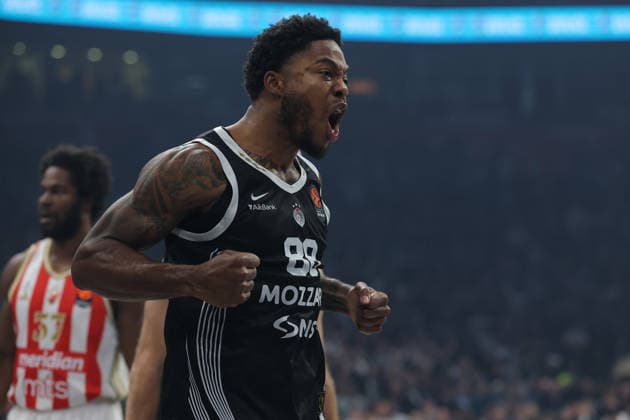 Partizan v Crvena Zvezda, Euroleague basketball, season 2025 2026, round 15 Belgrade, Serbia. 12th Dec, 2025. Partizan s Tyrique Jones celebrates during Euroleague basketball match between Partizan and Crvena Zvezda (Red Star) on December 12. 2025. in Belgrade, Serbia. Belgrade Serbia Copyright: xPedjaxMilosavljevic STARSPORTx
