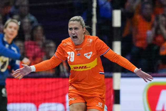 2025-12-12 Netherlands v Norway - IHF World Women s Handball Championship ROTTERDAM, NETHERLANDS - DECEMBER 12: Estavana Polman of The Netherlands celebrates after scoring during the IHF World Women s Handball Championship match between Netherlands and Norway at Ahoy on December 12, 2025 in Rotterdam, Netherlands. Rotterdam Ahoy Netherlands Content not available for redistribution in The Netherlands directly or indirectly through any third parties. Copyright: xHenkxSeppenx