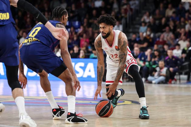 December 12, 2025, Barcelona, Barcelona, Spain: Tyler Dorsey of Olympiacos Piraeus in action during the EuroLeague Regular Season Round 15 match played between FC Barcelona, Barca and Olympiacos Piraeus at Palau Blaugrana on December 12, 2025 in Barcelona, Spain. Barcelona Spain - ZUMAa181 20251212_zaa_a181_124 Copyright: xJavierxBorregox