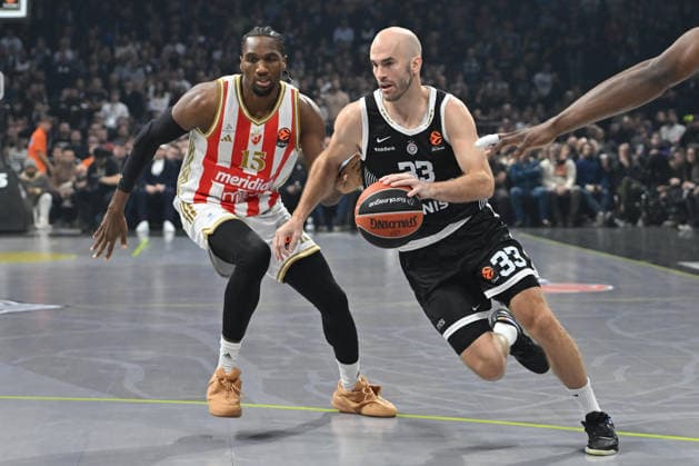 PARTIZAN vs CRVENA ZVEZDA NICK KALATHES Nik Kalates basketball Partizan vs Crvena zvezda during Euroleague matrch at Beogradska arena, Belgrade 12.12.2025 Foto: BASKETBALL, EUROLEAGUE, PARTIZAN, CRVENA ZVEZDA Belgrade Belgrade arena Serbia Copyright: xMarkoxMetlas xMNxPressx