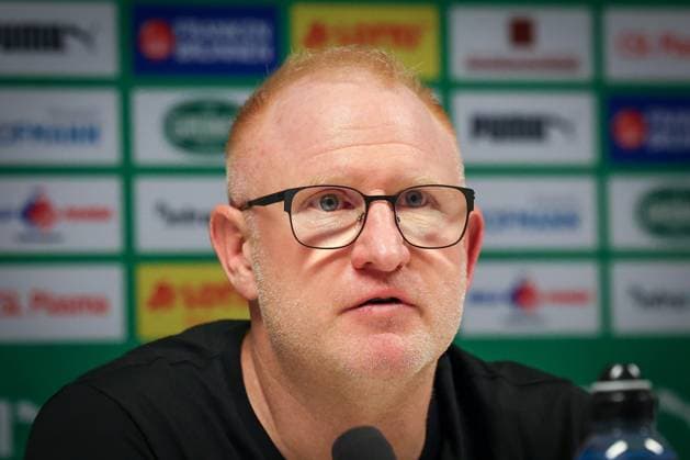 Head coach Heiko Vogel Spvgg Greuther Fuerth at the post-match press conference, Spvgg Greuther Fuerth vs Hertha BSC Berlin, Football, 2 Bundesliga, DFL, Saison 2025 2026, Hinrunde, 16 Spieltag, 12 12 2025 DFB regulations prohibit any use of photographs as image sequences and or quasi video Fuerth Bayern Germany Copyright: xkolbert-press MartinxAgüerax
