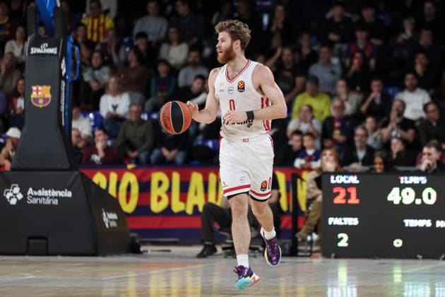December 12, 2025, Barcelona, Barcelona, Spain: Thomas Walkup of Olympiacos Piraeus in action during the EuroLeague Regular Season Round 15 match played between FC Barcelona, Barca and Olympiacos Piraeus at Palau Blaugrana on December 12, 2025 in Barcelona, Spain. Barcelona Spain - ZUMAa181 20251212_zaa_a181_132 Copyright: xJavierxBorregox