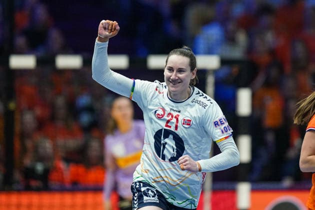 2025-12-12 Netherlands v Norway - IHF World Women s Handball Championship ROTTERDAM, NETHERLANDS - DECEMBER 12: Ingvild Bakkerud of Norway celebrates after scoring during the IHF World Women s Handball Championship match between Netherlands and Norway at Ahoy on December 12, 2025 in Rotterdam, Netherlands. Rotterdam Ahoy Netherlands Content not available for redistribution in The Netherlands directly or indirectly through any third parties. Copyright: xHenkxSeppenx
