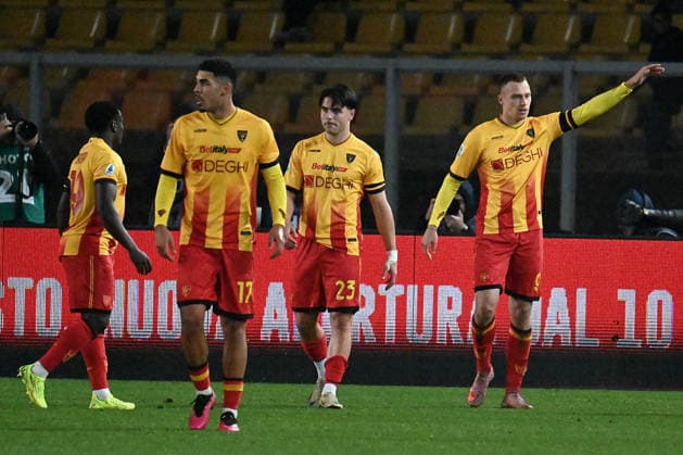 CALCIO - Serie A - US Lecce vs Pisa SC Nikola Stulic (Us Lecce) celebrates after the goal during US Lecce vs Pisa SC, Italian soccer Serie A match in Lecce, Italy, December 12 2025 Lecce Italy  Copyright: xIPAxSport ABACAx