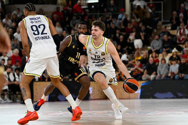 BASKET-BALL : AS Monaco VS Fenerbahce Beko - Turkish Airlines EuroLeague - 12 12 2025 Tarik BiberoviÄ‡ (Fenerbahce Beko) - Turkish Airlines EuroLeague match between AS Monaco and Paris Basketball on December 12, 2025 at the Louis II Stadium in Monaco. MonacoMonaco  Copyright: xWilliamxCannarellax