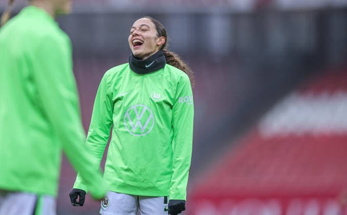 GER, Nuremberg, 1 FC Nuremberg vs VfL Wolfsburg, Google Pixel Bundesliga, Football, DFB, Season 2025 2026, Max Morlock Stadium, 13 Matchday in picture Kessya Bussy VfL Wolfsburg 19 before the match DFB DFL REGULATIONS PROHIBIT ANY USE OF PHOTOGRAPHS AS IMAGE SEQUENCES AND OR QUASI VIDEO, 13 12 2025 Copyright: HMBxMedia HendrikxHamelau