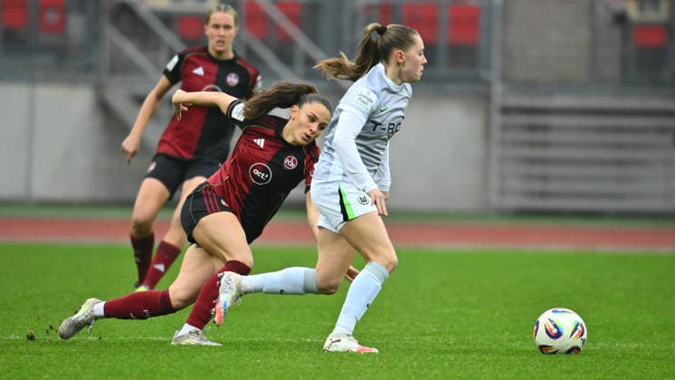 13 12 2025 Soccer season 2025 2026 1 Google Pixel Women Bundesliga 13 Matchday 1 FC Nürnberg FCN Club Clubfrauen VfL Wolfsburg Sportfoto Zink xwoxzix Sanja Homann 19, 1 FC Nürnberg FCN Janou Levels 15, VfL Wolfsburg