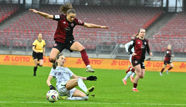 13 12 2025 Soccer season 2025 2026 1 Google Pixel Women Bundesliga 13 Matchday 1 FC Nürnberg FCN Club Clubfrauen VfL Wolfsburg Sportfoto Zink xwoxzix Sanja Homann 19, 1 FC Nürnberg FCN Joelle Wedemeyer 24, VfL Wolfsburg