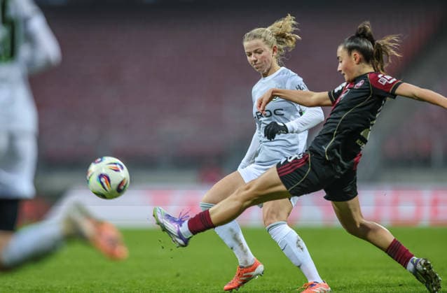 GER, Nuremberg, 1 FC Nuremberg vs VfL Wolfsburg, Google Pixel Bundesliga, Football, DFB, Season 2025 2026, Max Morlock Stadium, 13 Matchday in picture Justine Kielland VfL Wolfsburg 18 DFB DFL REGULATES PROHIBIT ANY USE OF PHOTOGRAPHS AS IMAGE SEQUENCES AND OR QUASI VIDEO, 13 12 2025 Copyright: HMBxMedia HendrikxHamelau