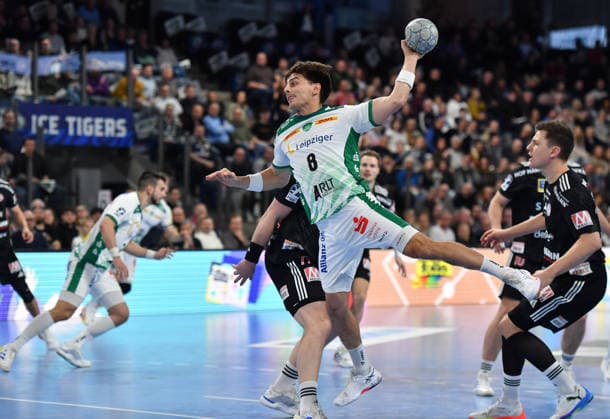 13 12 2025 Handball 1 Bundesliga DAIKIN HBL Season 2024 2025 17 Matchday HC Erlangen Metropolregion Nuremberg HCE SC DHfK Leipzig OGo xOGox Lucas Krzikalla 8, SC DHfK Leipzig