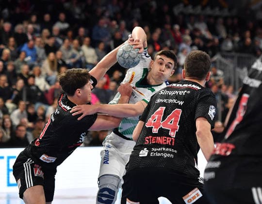 13 12 2025 Handball 1 Bundesliga DAIKIN HBL Season 2024 2025 17 Matchday HC Erlangen Metropolregion Nuremberg HCE SC DHfK Leipzig OGo xOGox Matej Klima 13, SC DHfK Leipzig