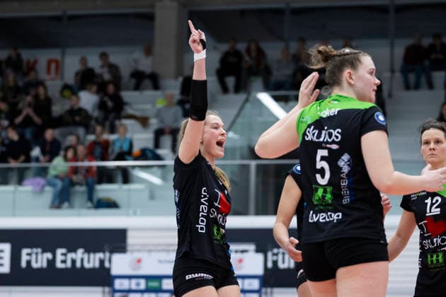 1 Volleyball Bundesliga Women Schwarz Weiss Erfurt vs Skurios Volleys Borken Erfurt 13 12 2025 Pia Mohr 11 Skurios Volleys Borken 1 Volleyball Bundesliga Women Schwarz Weiss Erfurt vs Skurios Volleys Borken Riethsporthalle Erfurt 13 12 2025 Copyright: xBEAUTIFULxSPORTS Duehringx