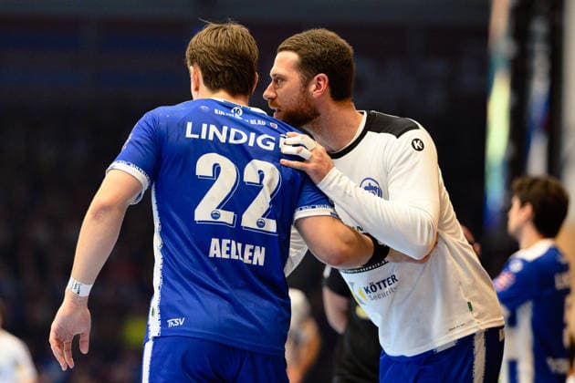 Felix, Aellen center back, ThSV Eisenach, 22 , Alexander, Saul right back, ThSV Eisenach, 95 GER, ThSV Eisenach vs FRISCH AUF Göppingen, 1 Daikin Handballbundesliga, Handball, Matchday 17, Season 2025 2026, 13 12 2025 GER, ThSV Eisenach vs FRISCH AUF Göppingen, 1 Daikin Handballbundesliga, Handball, Matchday 17, Season 2025 2026, 13 12 2025 Eisenach Copyright: xEibner-Pressefoto MartinxHerbstx EP_MHT