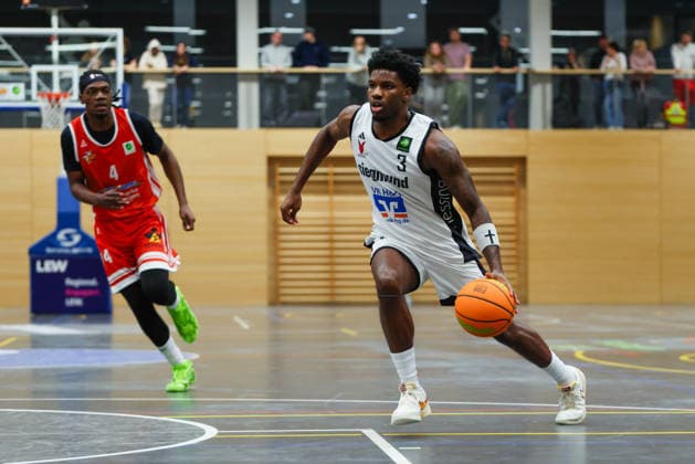 Zion Richardson 3, BG Hessing Leitershofen at the match between BG Hessing Leitershofen v TV Langen, Basketball, Men, BARMER 2 Bundesliga ProB Süd, 2025 2026, 13 Matchday on 13 12 2025 in Augsburg, Mehrzweckhalle Stadtbergen Bayern Germany