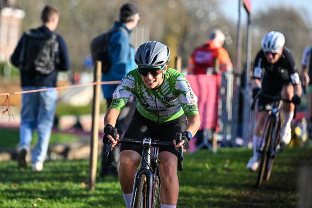 Women SUYS Leiecross Kortrijk Spanish rider Sara Cueto Vega from the Arrueda cyclocross team participates in the women s elite race of the SUYS Leiecross Kortrijk, stage 4 of 7 in the Exact Cross competition, in Kortrijk, Belgium, on December 13, 2025. Kortrijk Belgium  Copyright: xGautierxDemouveauxx originalFilename:demouveaux-notitle251213_np31l.jpg