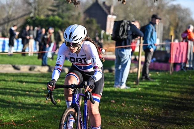 Women SUYS Leiecross Kortrijk British national champion Xan Crees (team OGT Powered by Use) participates in the women s elite race of the SUYS Leiecross Kortrijk, stage 4 of 7 in the Exact Cross competition, in Kortrijk, Belgium, on December 13, 2025. Kortrijk Belgium  Copyright: xGautierxDemouveauxx originalFilename:demouveaux-notitle251213_np16w.jpg