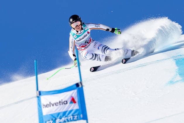 ALPINE SKIING - FIS WC St. Moritz SANKT MORITZ,SWITZERLAND,14.DEC.25 - ALPINE SKIING - FIS World Cup, Super G, ladies. Image shows Kira Weidle-Winkelmann (GER).  GEPAxpictures xMathiasxMandl