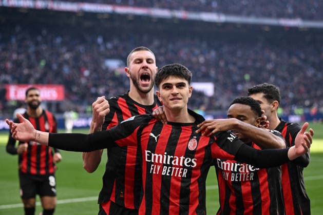 Db Milano 14 12 2025 - campionato di calcio serie A Milan-Sassuolo foto Daniele Buffa Image nella foto: esultanza gol Davide Bartesaghi 