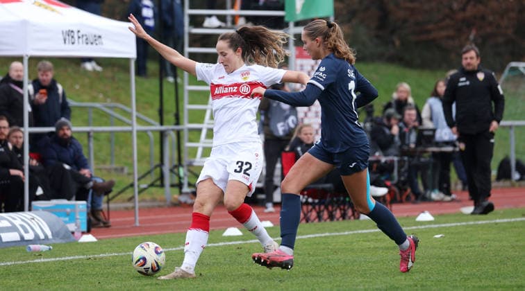 BAU 14 12 2025 Stuttgart womens soccer VfB Stuttgart vs SC Sand, f l Tamar Lea Dongus VfB , Ronja Schaer Sand