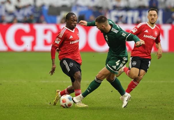 14 12 2025 Soccer season 2025 2026 2 Soccer Bundesliga 16 Matchday FC Schalke 04 S04 Knappen 1 FC FC Nürnberg FCN Club Sportfoto Zink DaMa xdaxmax DFL regulations prohibit any use of photographs as image sequences and or quasi video only for editorial use Mohamed Ali Zoma 23, 1 FC Nürnberg FCN Hasan Kurucay 4, FC Schalke 04 S04