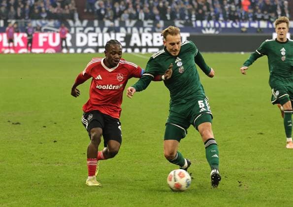 14 12 2025 Soccer season 2025 2026 2 Soccer Bundesliga 16 Matchday FC Schalke 04 S04 Knappen 1 FC FC Nürnberg FCN Club Sportfoto Zink DaMa xdaxmax DFL regulations prohibit any use of photographs as image sequences and or quasi video only for editorial use Mohamed Ali Zoma 23, 1 FC Nürnberg FCN Timo Becker 5, FC Schalke 04 S04