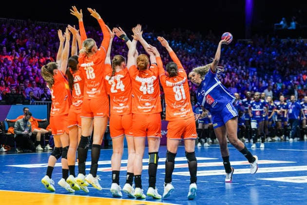 2025-12-14 Netherlands v France - IHF World Women s Handball Championship Bronze Medal Match ROTTERDAM, NETHERLANDS - DECEMBER 14: Marie Helene Sajka of France during the IHF World Women s Handball Championship Bronze Medal Match match between Netherlands and France at Ahoy on December 14, 2025 in Rotterdam, Netherlands. Rotterdam Ahoy Netherlands Content not available for redistribution in The Netherlands directly or indirectly through any third parties. Copyright: xHenkxSeppenx