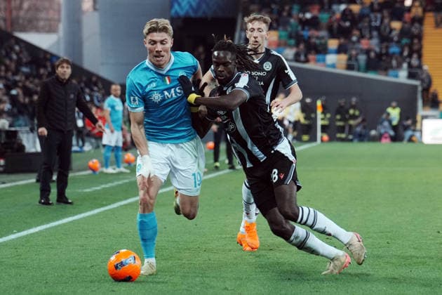 UDINE, ITALY - DECEMBER 14: Rasmus Hojlund of SSC Napoli during the match between Udinese Calcio and SSC Napoli at Bluenergy Stadium on December 14, 2025 in Udine, Italy Copyright: xFOTOAGENZIAx