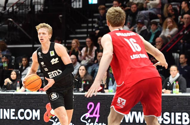 14 12 2025 Basketball Season 2025 2026 2 Bundesliga Pro A 12 Matchday Nuremberg Falcons Basketball Club NBC Artland Dragons OGo xogox Trevor James Baskin 22, Nuremberg Falcons BC NBC