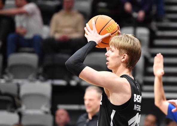 14 12 2025 Basketball Season 2025 2026 2 Bundesliga Pro A 12 Matchday Nuremberg Falcons Basketball Club NBC Artland Dragons OGo xogox Trevor James Baskin 22, Nuremberg Falcons BC NBC