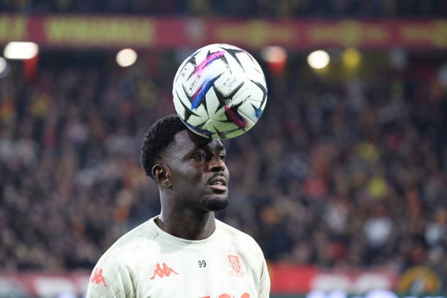 FOOTBALL : RC Lens vs OGC Nice - Ligue 1 J16 - 14 12 2025 Salis Abdoul SAMED (OGC Nice) lors du match RC Lens vs OGC Nice, Ligue 1 J16, stade Bollaert-Delelis, le 14 dÃ cembre 2025 - photo Laurent Sanson PsnewZ  Copyright: xLaurentxSANSONx xPsnewZx