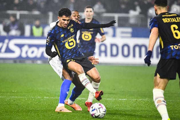 FOOTBALL : AJ Auxerre vs Lille OSC - Ligue 1 - JournÃ e 16 - 14 12 2025 Osame Sahraoui (Lille OSC) AuxerreFrance  Copyright: xBaptistexAutissierx