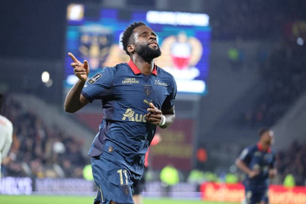 FOOTBALL : RC Lens vs OGC Nice - Ligue 1 J16 - 14 12 2025 But et joie de Odsonne EDOUARD (RC Lens) lors du match RC Lens vs OGC Nice, Ligue 1 J16, stade Bollaert-Delelis, le 14 dÃ cembre 2025 - photo Laurent Sanson PsnewZ  Copyright: xLaurentxSANSONx xPsnewZx