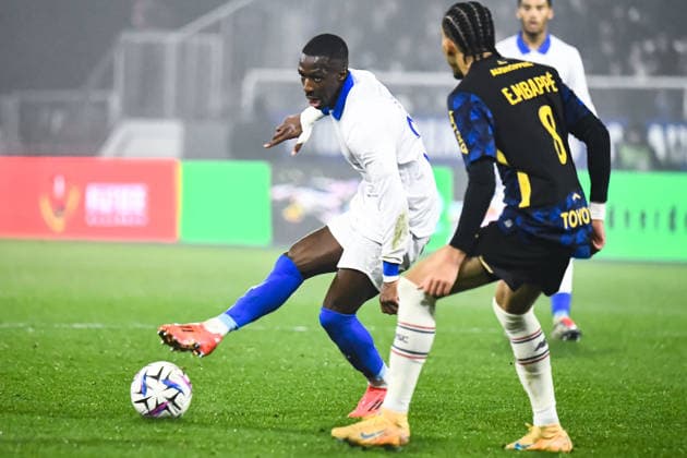 FOOTBALL : AJ Auxerre vs Lille OSC - Ligue 1 - JournÃ e 16 - 14 12 2025 Lamine Sy (AJ Auxerre) AuxerreFrance  Copyright: xBaptistexAutissierx