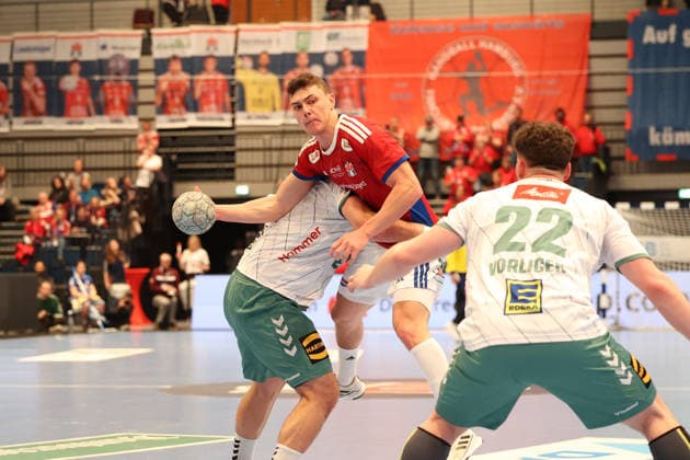 Handball Daikin Handball Bundesliga 2025 2026 Handball Sport Verein Hamburg vs GWD Minden Eimantas Grimuta Minden ,Nicolaj Jï¿½rgensen Joergensen Hamburg ,Philipp Vorlicek Minden , Sporthalle Hamburg Hamburg Hamburg