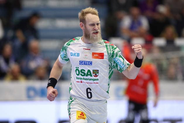 14 12 2025, xtgx, VfL Gummersbach SC Magdeburg v l Matthias Musche Magdeburg, 6 Jubel, Torjubel, jubelt ueber das Tor, celebrate the goal, celebration Gummersbach