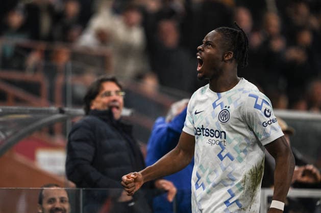 Yann Bisseck of Fc Inter celebrating after a goal during the Italian Serie A football match between Genoa Cfc and Inter FC Internazionale on December 14, 2025 at Luigi Ferraris stadium (also known as Marassi ) in Genova, Italy  Copyright: xTizianoxBallabio IPAxSportx xipa-agency.netx xx IPA_69151524 IPA_Agency_IPA69151524