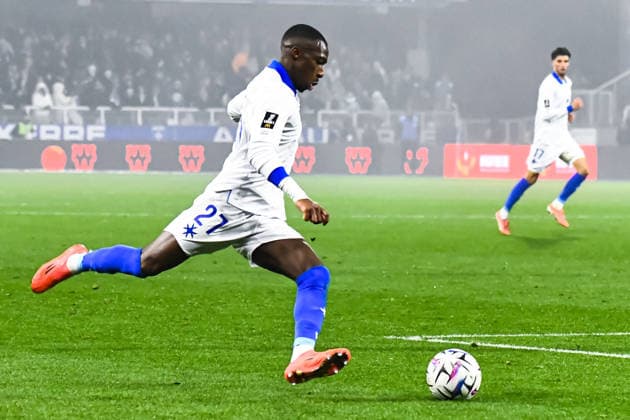 FOOTBALL : AJ Auxerre vs Lille OSC - Ligue 1 - JournÃ e 16 - 14 12 2025 Lamine Sy (AJ Auxerre) AuxerreFrance  Copyright: xBaptistexAutissierx