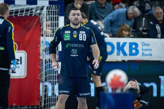 DAIKIN HBL SG Flensburg Handewitt vs Rhein Neckar Löwen 14 12 25 Jannik Kohlbacher Nr 80, Rhein Neckar Löwen at the warm up DAIKIN HBL SG Flensburg Handewitt vs Rhein Neckar Löwen, GP JOULE Arena on 14 12 25 Copyright: xBEAUTIFULxSPORTS MarioxM.xKobergx