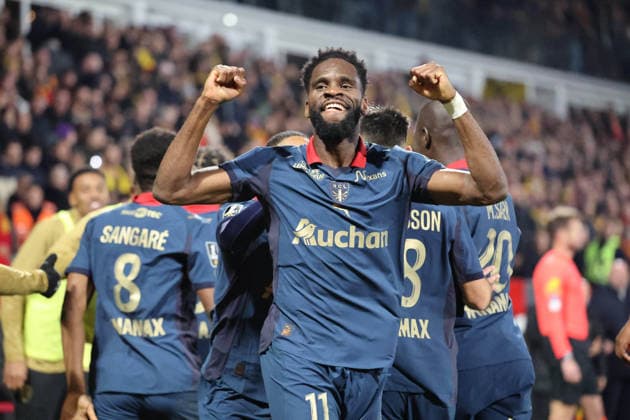 FOOTBALL : RC Lens vs OGC Nice - Ligue 1 J16 - 14 12 2025 Joie de Odsonne EDOUARD (RC Lens) apres son deuxieme but lors du match RC Lens vs OGC Nice, Ligue 1 J16, stade Bollaert-Delelis, le 14 dÃ cembre 2025 - photo Laurent Sanson PsnewZ  Copyright: xLaurentxSANSONx xPsnewZx