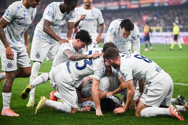 Lautaro Martinez of Fc Inter celebrating after a goal during the Italian Serie A football match between Genoa Cfc and Inter FC Internazionale on December 14, 2025 at Luigi Ferraris stadium (also known as Marassi ) in Genova, Italy  Copyright: xTizianoxBallabio IPAxSportx xipa-agency.netx xx IPA_69153008 IPA_Agency_IPA69153008