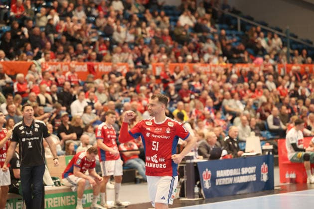Handball Daikin Handball Bundesliga 2025 2026 Handball Sport Verein Hamburg vs GWD Minden Casper U Mortensen Hamburg ,Cheers, Sporthalle Hamburg Hamburg