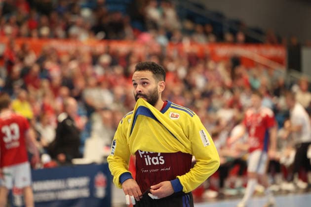 Handball Daikin Handball Bundesliga 2025 2026 Handball Sport Verein Hamburg vs GWD Minden Goalkeeper Mohammed Essam Moustafa El Tayar Hamburg , Sporthalle Hamburg Hamburg