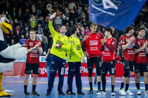 DAIKIN HBL SG Flensburg Handewitt vs Rhein Neckar Löwen 14 12 25 Cheers after victory Team SG Flensburg Handewitt DAIKIN HBL SG Flensburg Handewitt vs Rhein Neckar Löwen, GP JOULE Arena on 14 12 25 Copyright: xBEAUTIFULxSPORTS MarioxM.xKobergx