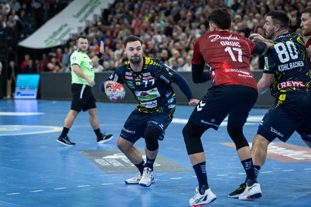 DAIKIN HBL SG Flensburg Handewitt vs Rhein Neckar Löwen 14 12 25 Dani Baijens Nr 77, Rhein Neckar Löwen vs Marko Grgic Nr 17, SG Flensburg Handewitt DAIKIN HBL SG Flensburg Handewitt vs Rhein Neckar Löwen, GP JOULE Arena on 14 12 25 Copyright: xBEAUTIFULxSPORTS MarioxM.xKobergx