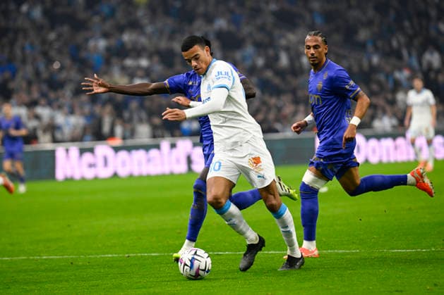 FOOTBALL : Olympique de Marseille VS AS Monaco - Ligue 1 Mc™Donalds - 14 12 2025 Mason Greenwood (OM) - Ligue 1 Mc™Donalds match between Olympique de Marseille and AS Monaco on December 14, 2025 at the Orange Velodrome Stadium in Marseille. MarseilleFrance  Copyright: xWilliamxCannarellax