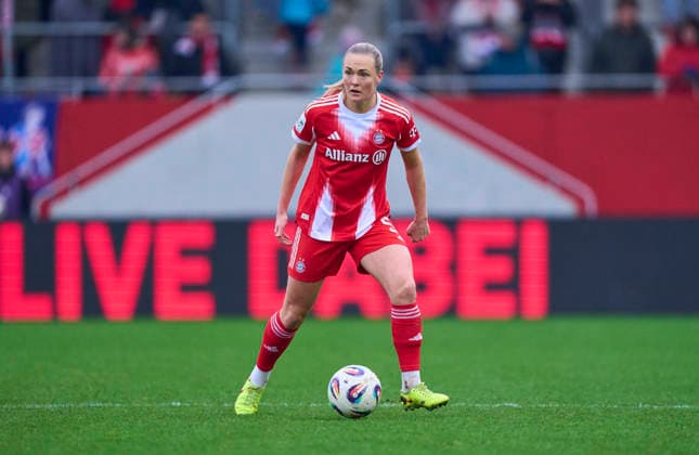 Magdalena Eriksson of Bayern München in the women football match FC BAYERN MÜNCHEN - HAMBURGER SV 6-0 on December 14, 2025 in Munich, Germany. Season 2025 2026, 1.Bundesliga, FCB, Muenchen, Google Pixel, Frauen Bundesliga matchday 13, 13.Spieltag